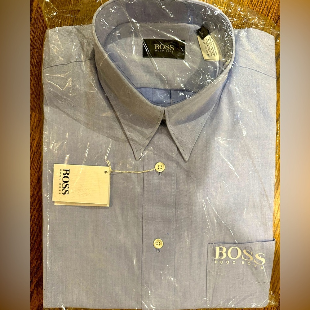 BOSS vintage Men's Blue Dress Shirt